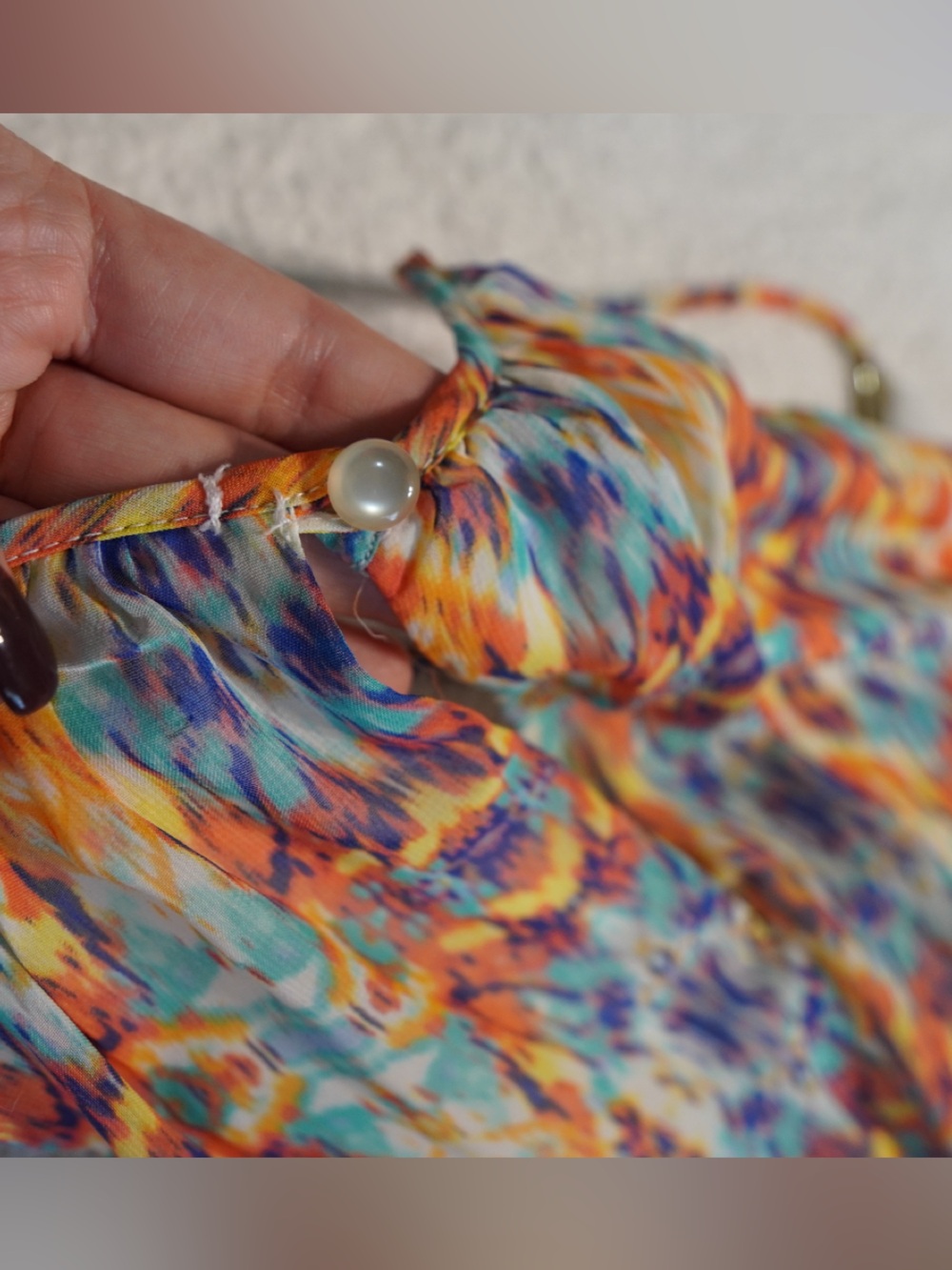 AS U WISH Halter Neck Dress Geometric Abstract Keyhole Metal Trim Summer Size M - Picture 9 of 10